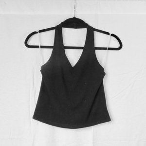 Halter Backless Crop Top (Black)